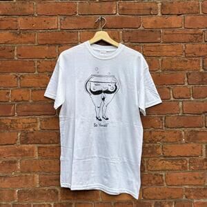 Vintage be yourself weird art t shirt fishtank legs balls